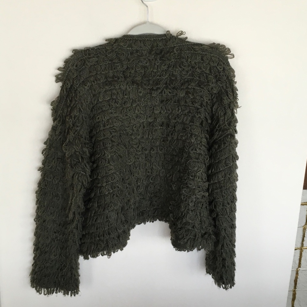 THE GREAT. Textured Dark Green Cardigan - Picture 4 of 7